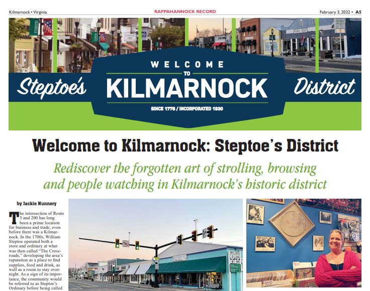 to Kilmarnock Steptoe's District Kilmarnock, Virginia